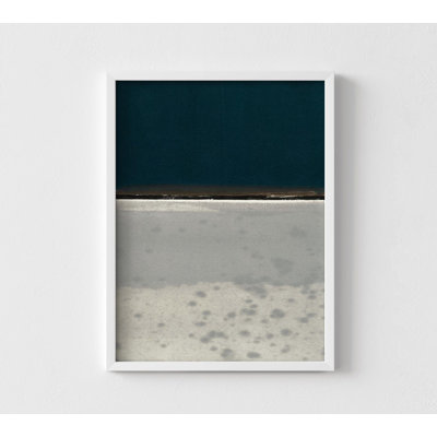 Blue And Gray Horizon Extra Large Wall Art Abstract, Framed Abstract Landscape Prints, Framed Abstract Oversized Wall Art Print