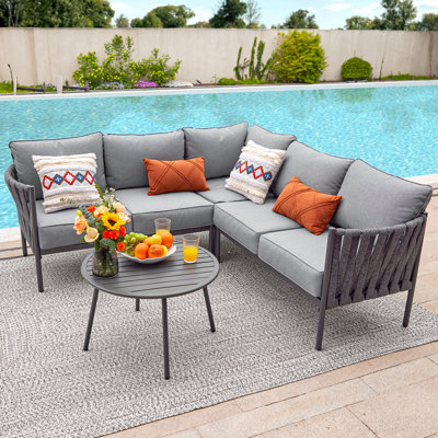 Aashif 6 Piece Sectional Seating Group with Cushions by Latitude Run