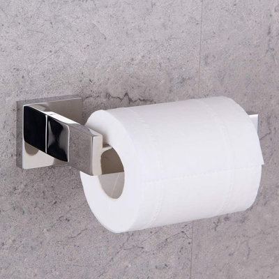 Ensemble de quincaillerie de salle de bain en acier inoxydable de qualité supérieure - Porte-serviettes mural et porte-papier hygiénique 2 pièces avec finition polie, résistante à la rouille et durable