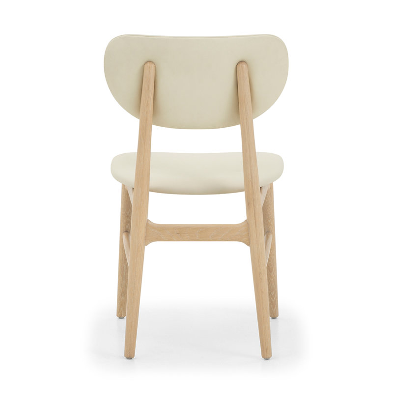Stella Upholstered Dining Chair, Saddle, White