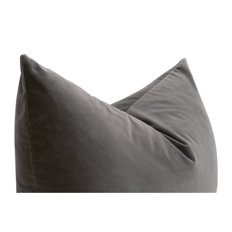 Deluxe 34" Gray Velvet Down-Filled Pillow Set