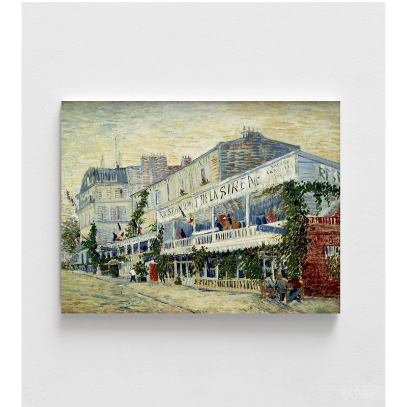 Restaurant De La Sirene At Asnieres By Vincent Van Gogh, Asnieres Wall Art,Restaurant House Decor,Colorful Street Wall Art,Colorful Van Gogh
