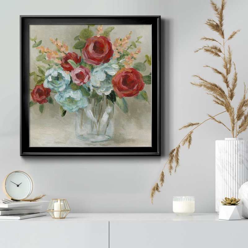 Roses Are Red - peinture sur toile encadrée, H 17,5 po x l 17,5 po x P 1,5 po, Noir