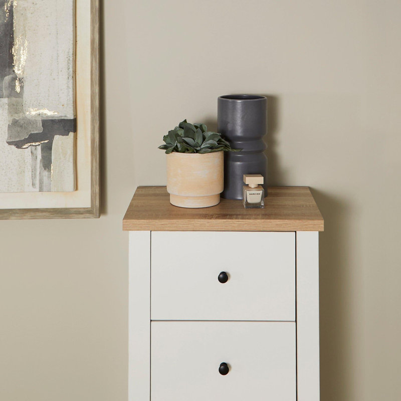 Maryhannah 45 cm W Chest of 5 Drawers, Alabaster White