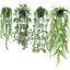 4 paquets de plantes artificielles suspendues décoratives artificielles en pot