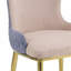 Chaise d'appoint Caolan Lavande, tissu brun clair et finition dorée (ensemble de 2)