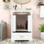 Meuble-lavabo compact avec lavabo en céramique, tiroir et armoire de rangement-411482291