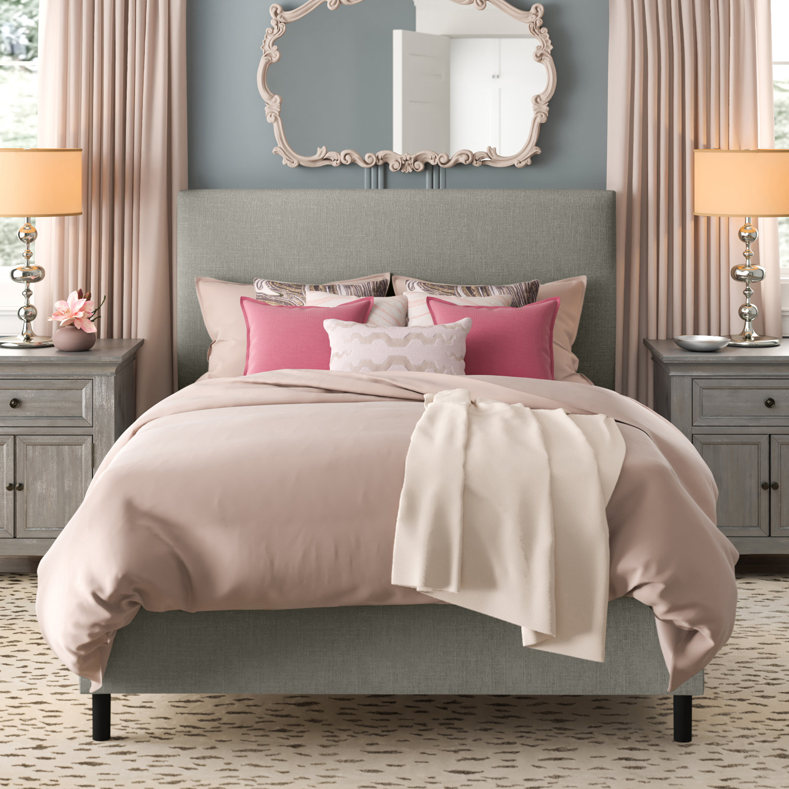 Eisley Pine Bed, Twin, Zuma Natural Textured Linen