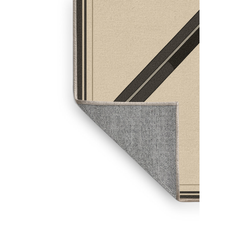 Tapis traditionnel beige lavable à la machine Coalmont, 7 x 9