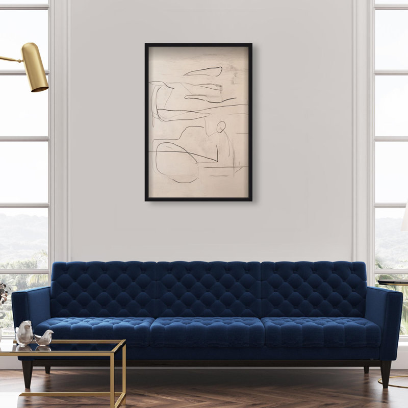 Oliver Gal Frenzied Strokes II Abstract - Luxury Shadowbox Framed Wall Art, Black, 55.5" H x 37.5" W