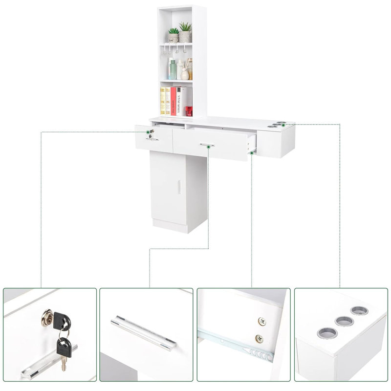 Armoire de rangement à 2 tiroirs Pjetur, Blanc