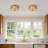 3-Light Flush Mount Ceiling Light With Clear Hammered Glass Shade And Metal-2068915574