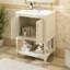 Meuble-lavabo de 61 cm (24 pouces) avec pieds épurés et lavabo en céramique, style rétro Palace.
