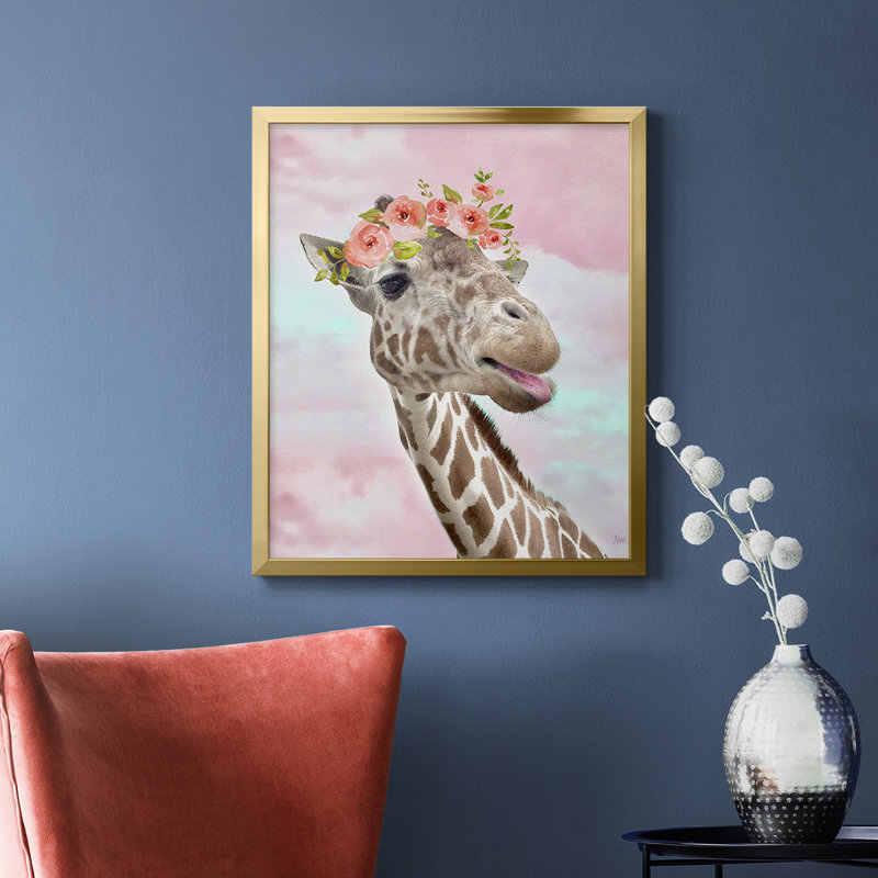 Floral Fun I, toile encadrée de qualité supérieure - prête à être accrochée, Or, H 20 po x l 16 po