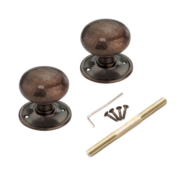 Hammered Cottage Large Rim/Mortice Door Knob Antique