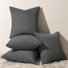 Decorative Compression Gray Corduroy Square Throw Pillow Covers With Inserts