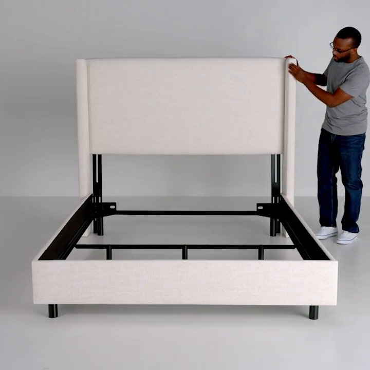 Hanson Upholstered Wingback Bed