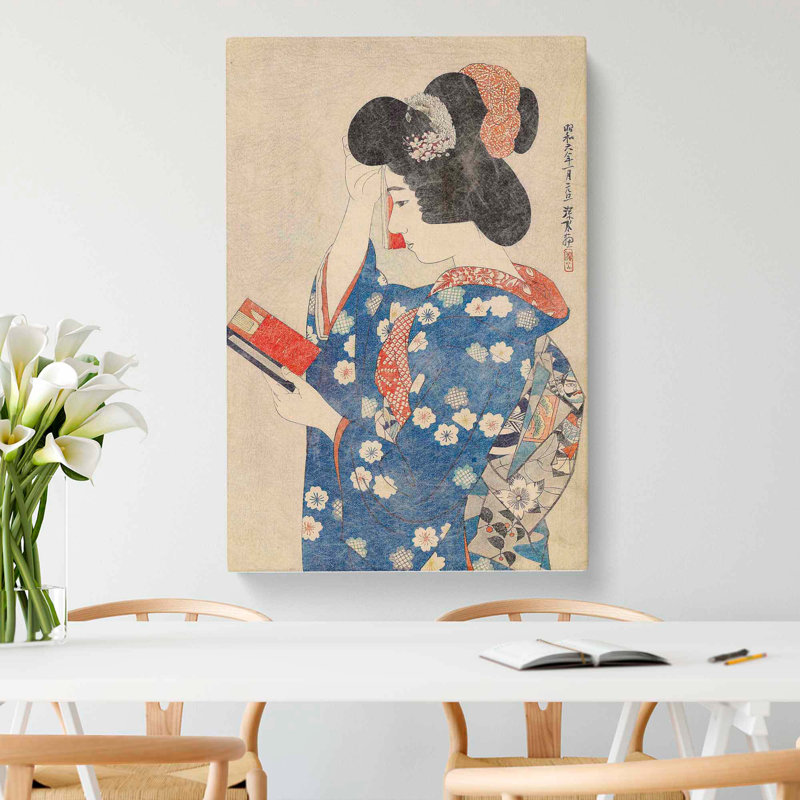 Woman With A Fan by Ito Shinsui - Wrapped Canvas, 50cm H x 35cm W x 3cm D