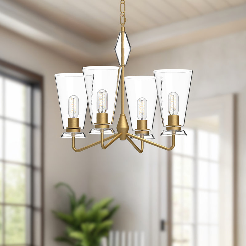 Salem 4 - Light Chandelier, Brushed Gold