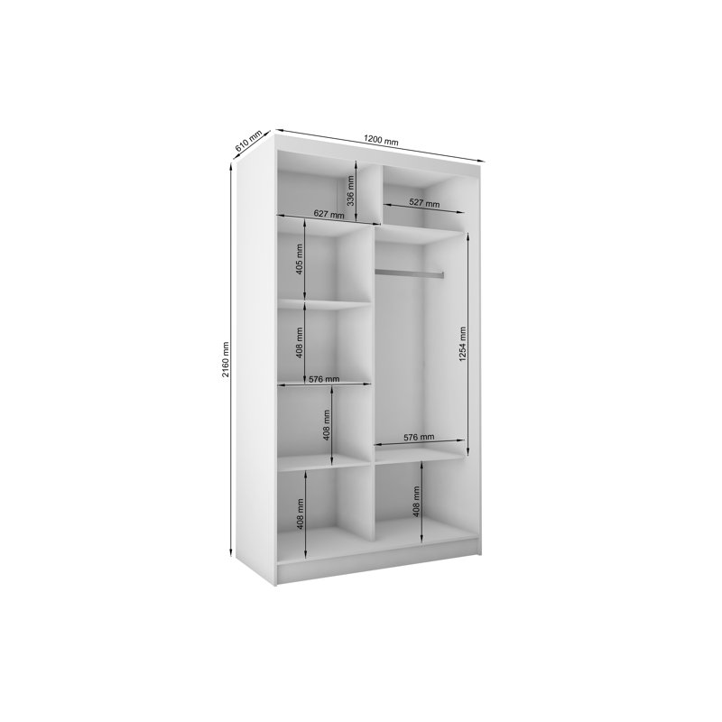 Barsha 2 Door Sliding Wardrobe, Oak