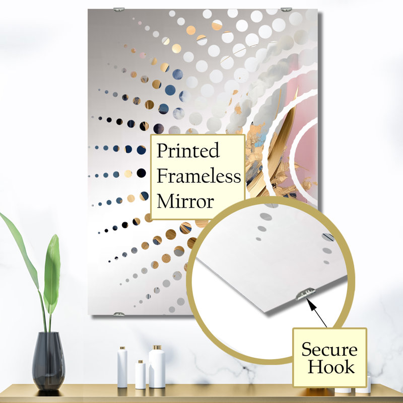 Ayodeji - Décoration murale abstraite miroir fractal, 40 po x 30 po