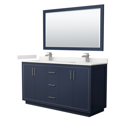 66'' Double Bathroom Vanity with Quartz Top