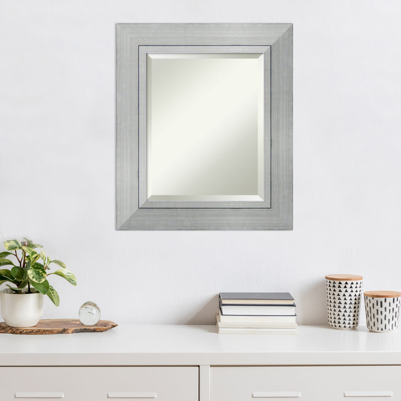 Leeloo Wood Flat Wall Mirror, 23.13" H x 27.13" W x 1.13" D
