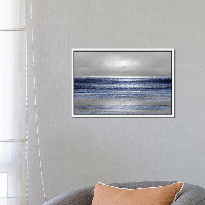Silver Seascape II by Michelle Matthews - Wrapped Canvas Print, 101.6 cm H x 66.04 cm W, White Framed