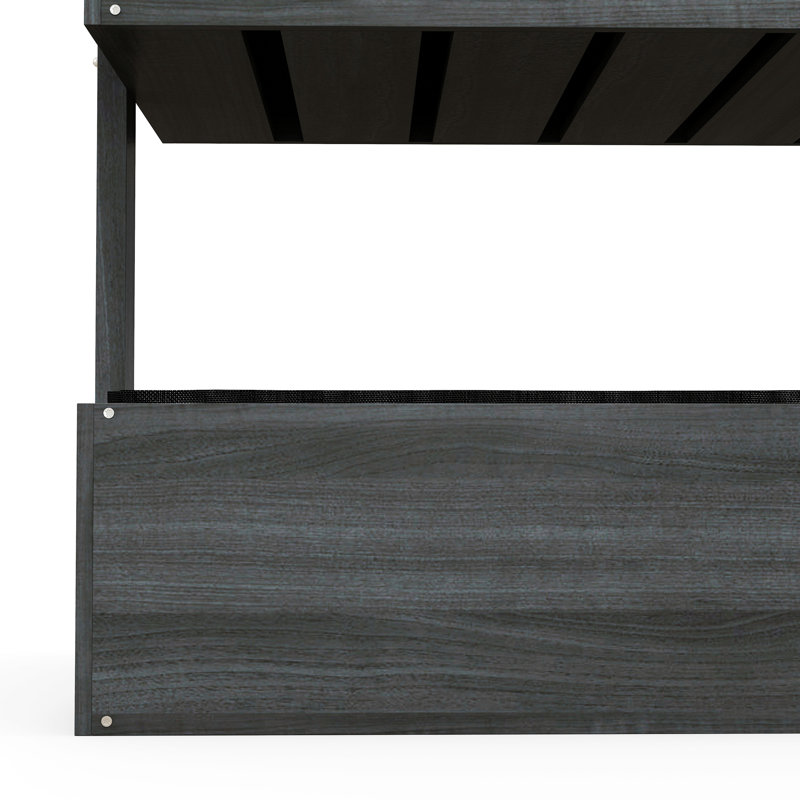 Boîte à fleurs verticale en bois pour l'extérieur, 4 niveaux pour fleurs, légumes, herbes, auto-vidange avec tissu non tissé, légumes gris, non tissé