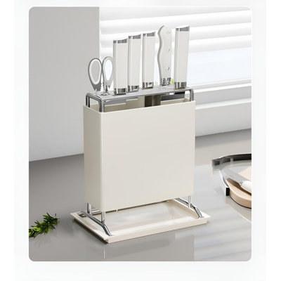 Simple And Stylish Stainless Steel Knife Holder - An Integrated Solution For Kitchen Tool Storage And Drainage