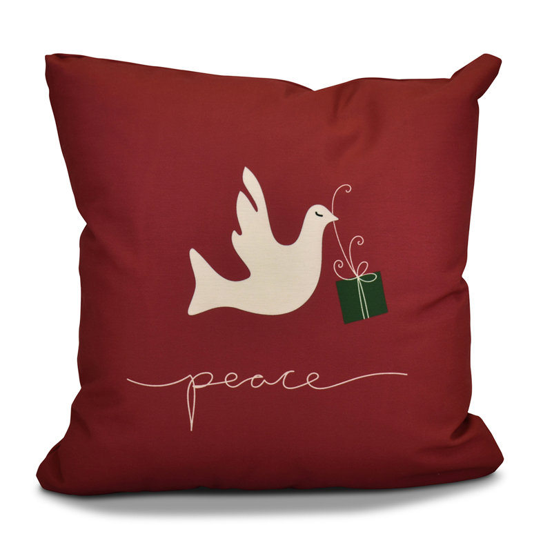 Housse et insert de coussin décoratif bord de mer Coastal Christmas, H 18 po x l 18 po, Canneberge