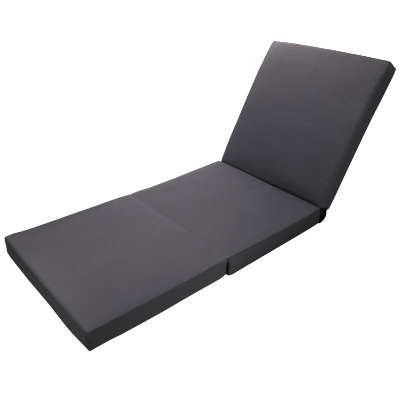 Gray / Chaise Lounge Cushion - Triple Folds. Foam Lined For Unrivaled Relaxation. 26.45W X 76.53D 3.91H. Weather-. Cover Effortless Cleaning Chores. Water- Relaxing Moments. Weather- . Cover, Easy To