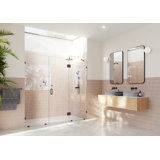 Stellar 95.75 in. x 78 in. Fully Frameless 3 Panel Inline Hinge Shower Door