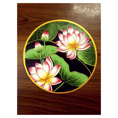 Peinture de lotus en fleurs | Bois aggloméré | Par Jagriti Bhardwaj