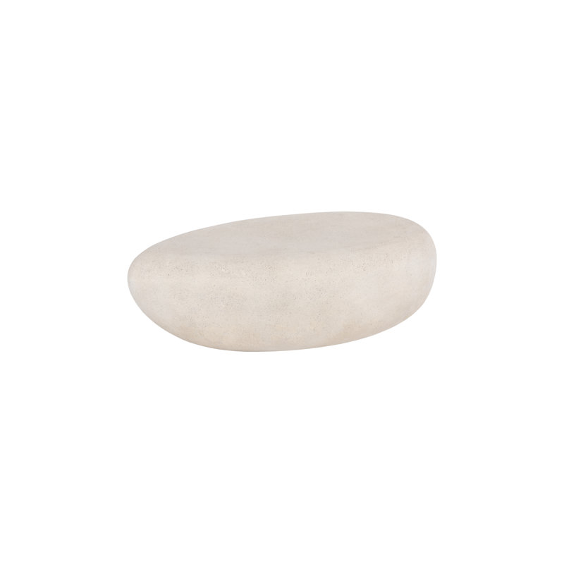Contemporary White Oval Wood Outdoor Coffee Table 42"x26"
