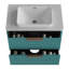 Meuble-lavabo de salle de bain - Lavabo en céramique, évier moderne à double rangement-1950805331