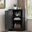 Armoire de rangement triangulaire d'angle | Organisateur de salle de bain peu encombrant avec 2 tablettes réglables, fabrication en panneau de fibres à densité moyenne, style moderne pour les petits espaces-1071669425