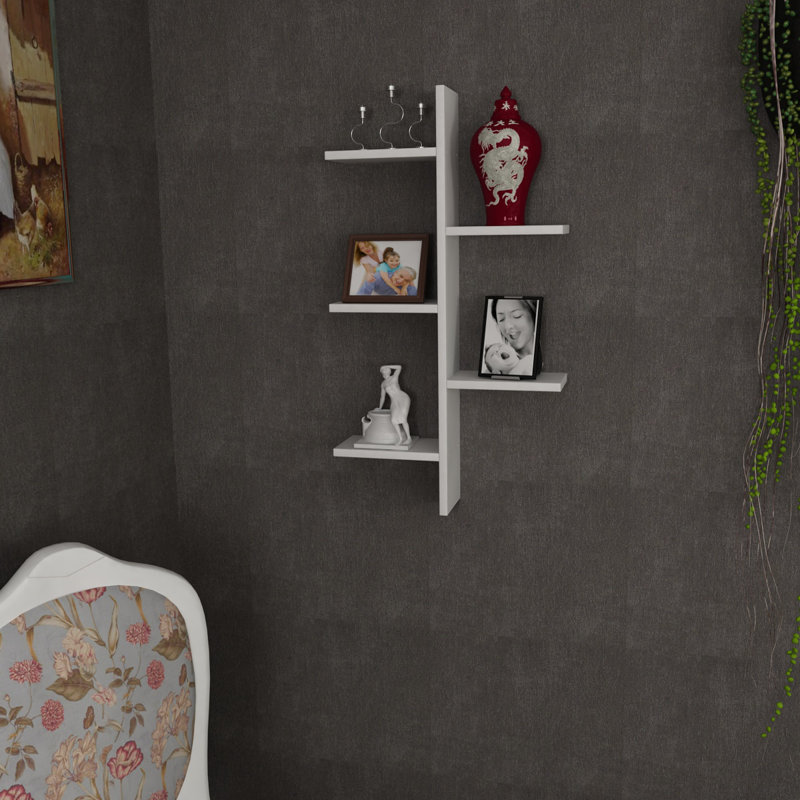 Tablette décorative 5 pièces avec tablettes réglables Lahr