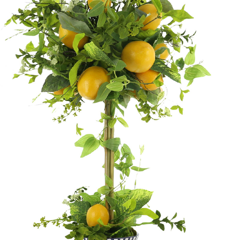 Lemon and Vine Topiary in Decorative Ceramic Vase