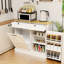 Armoire de rangement blanche avec 2 tiroirs, 1 tablette inclinable et tablettes - look moderne pour espace de porte de rangement