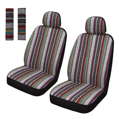 Baja Saddle Blanket Front Seat Covers with Seat Belt Pads