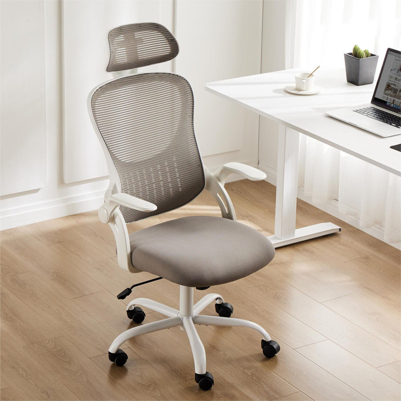 Riegelsville Mesh Office Task Chair with Headrest, Grey