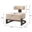 Fauteuil lounge Solven de style moderne du milieu du siècle, sans accoudoirs, avec piètement en bois courbé et coussin de dossier cylindrique, idéal pour le salon ou le coin lecture.-135338027-135338026