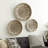 Seagrass Handmade Woven Floral Basket Plate Home Wall Decor with Black and White Accents