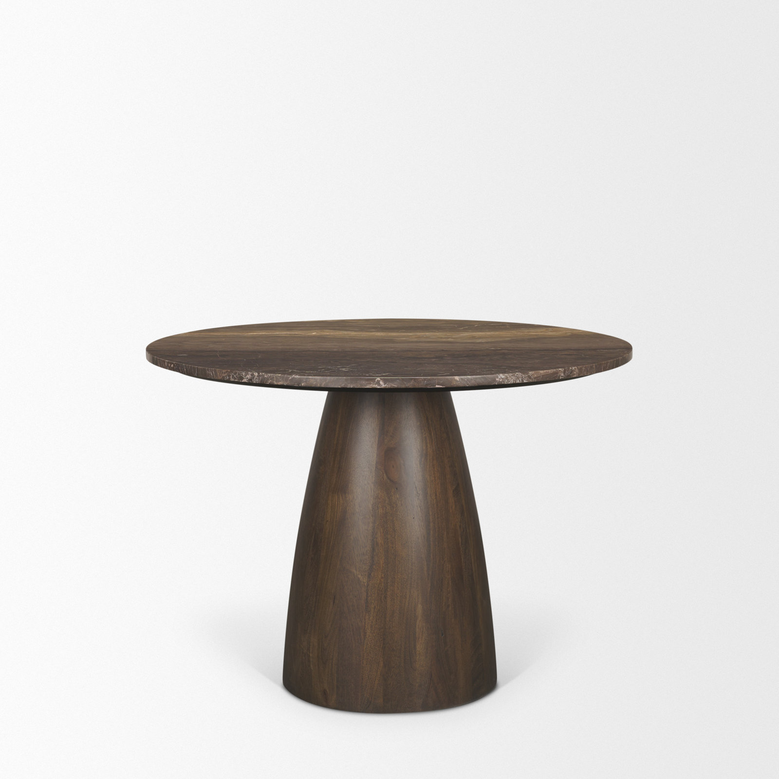 Mellonia Marble Dining Table, 30"H x 54"L x 54"W, Brown