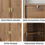 Buffet brun en bois - style décontracté, armoire à eau et à gratter avec rangement réglable