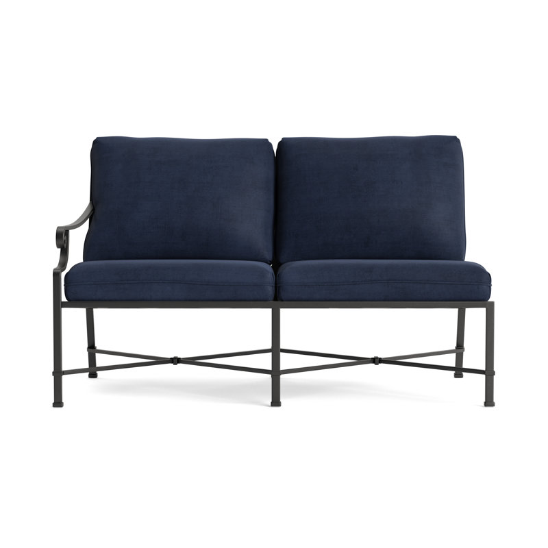 Venetian Outdoor 2 - Seat Loveseat, Textured Pewter, Fusion Neptune