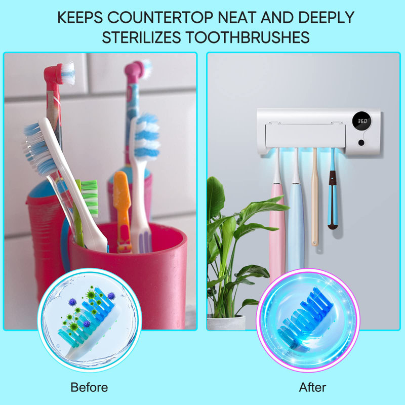 UV Toothbrush Sanitizer with Timer Function