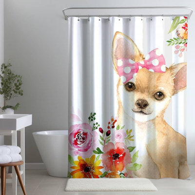 Shower Curtain CH5 – Polyester Shower Curtain, Dye Sublimation Print, 71" W × 74" L