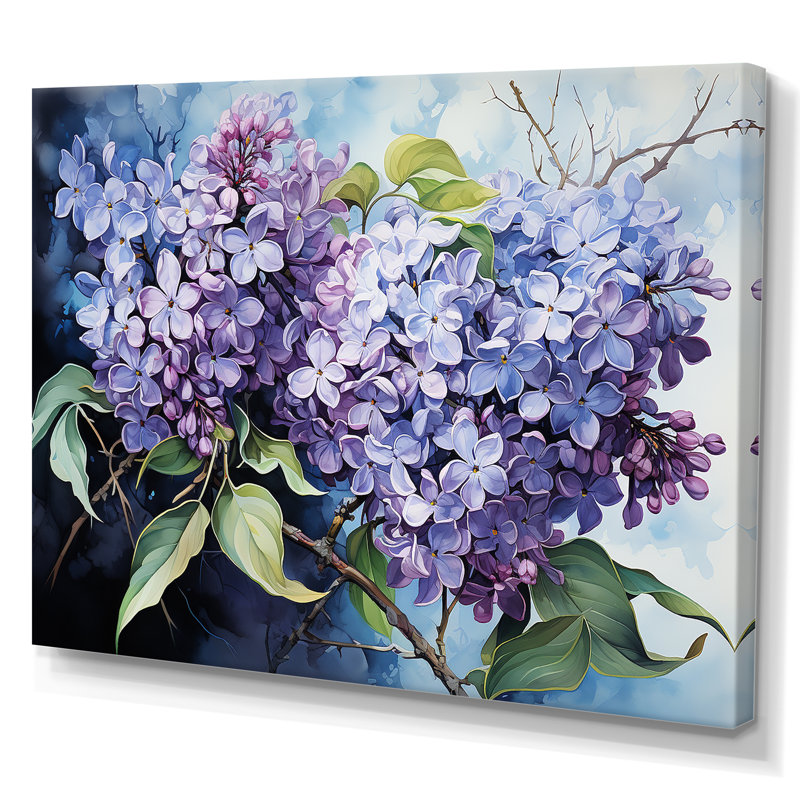 Lilas, minimalisme, rêve IV sur toile, H 12 po x l 20 po x P 1 po, Toile tendue